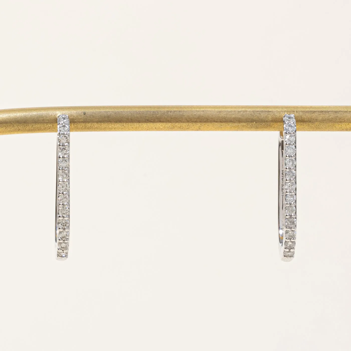 100 Ways Jewelry '100 Ways' Diamond Soft Rectangle Hoop Earrings | 0.50ctw |