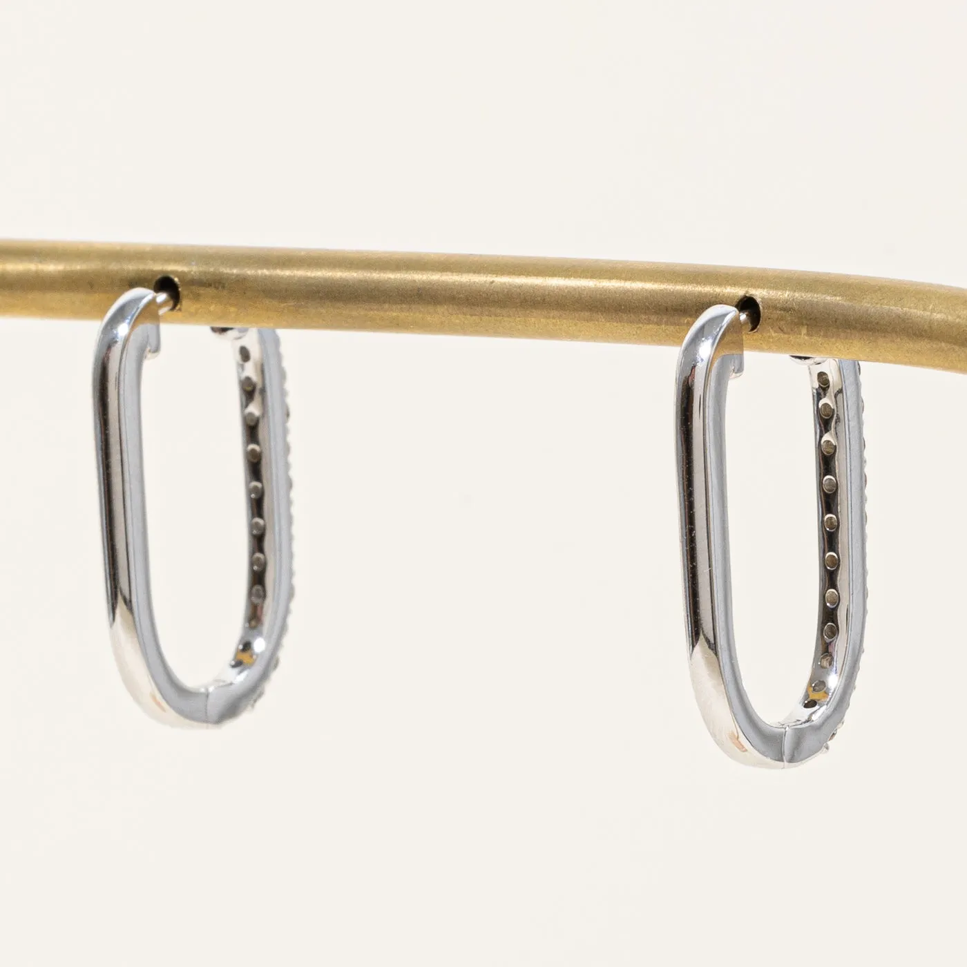 100 Ways Jewelry '100 Ways' Diamond Soft Rectangle Hoop Earrings | 0.50ctw |