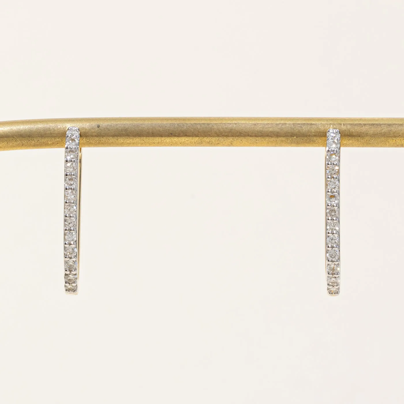 100 Ways Jewelry '100 Ways' Diamond Soft Rectangle Hoop Earrings | 0.50ctw |