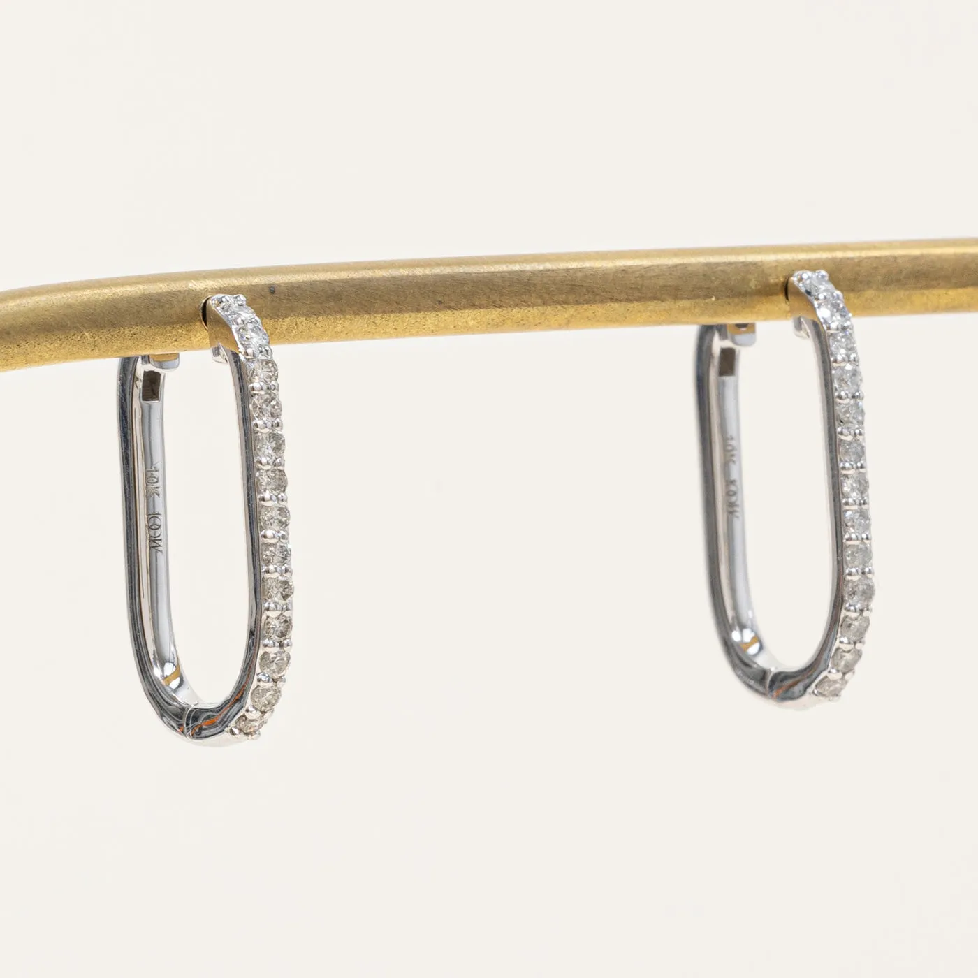 100 Ways Jewelry '100 Ways' Diamond Soft Rectangle Hoop Earrings | 0.50ctw |