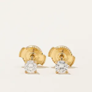 100 Ways Jewelry 100 Ways' Diamond Stud Earrings With Eagle Claws and Guardian Backs| 0.28ctw |