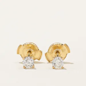 100 Ways Jewelry 100 Ways' Diamond Stud Earrings With Eagle Claws and Guardian Backs | 0.29ctw |