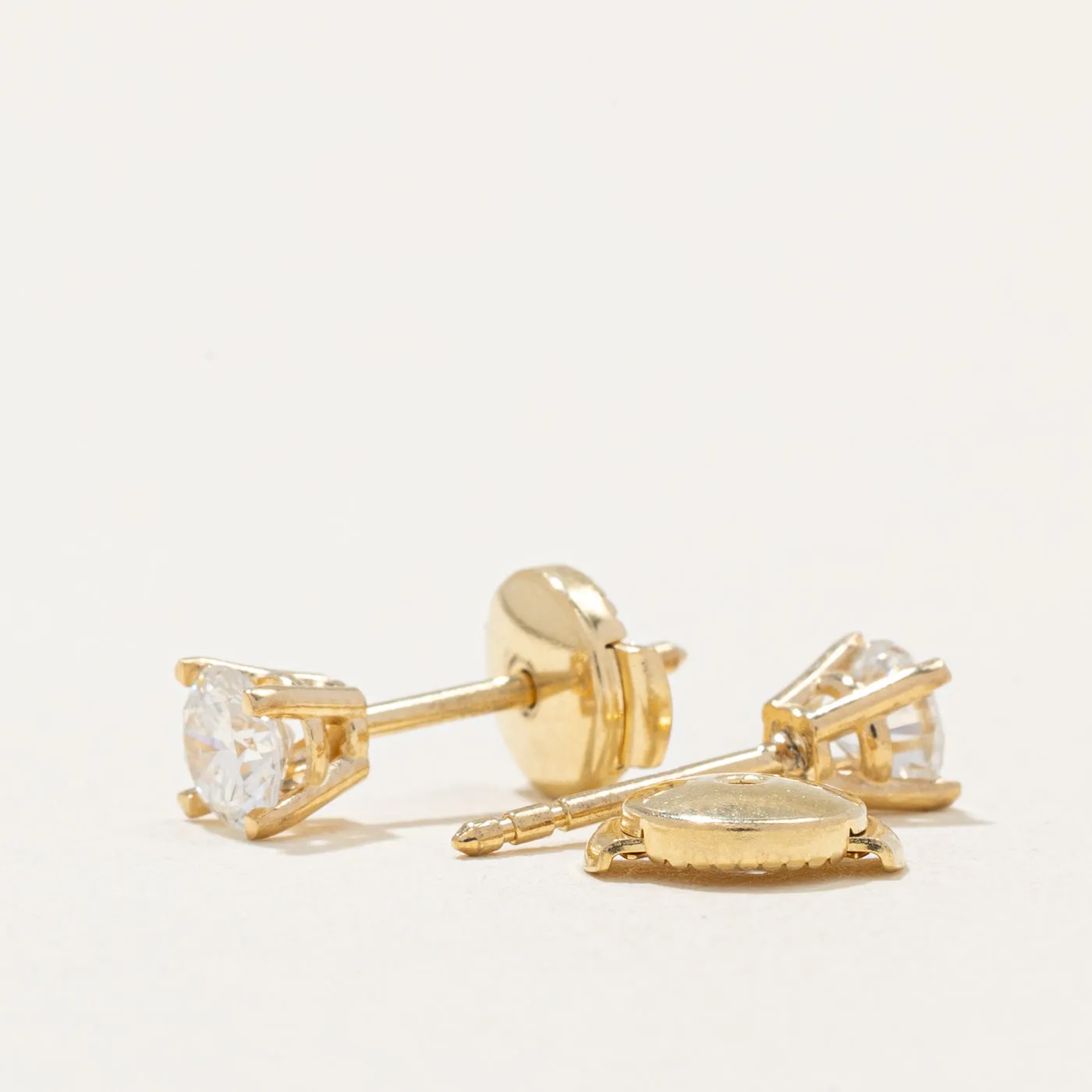 100 Ways Jewelry 100 Ways' Diamond Stud Earrings With Eagle Claws and Guardian Backs | 0.49ctw |
