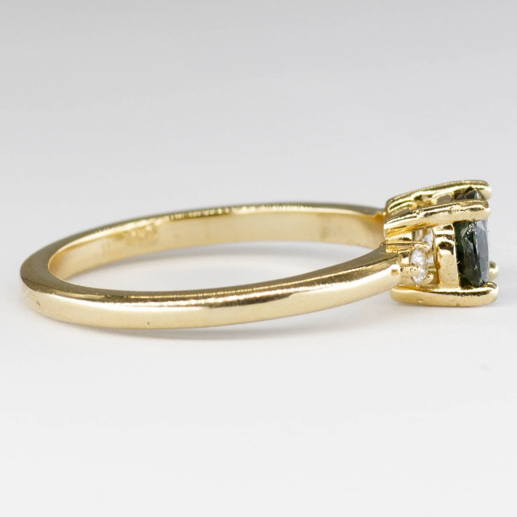100 Ways Jewelry '100 Ways' East West Teal Sapphire and Diamond Ring | 1.01ct | SZ 7 |