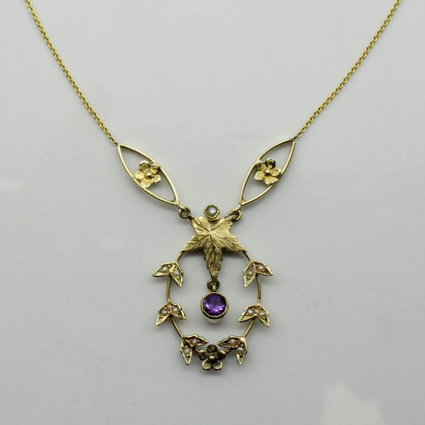 100 Ways Jewelry '100 Ways' Edwardian Amethyst & Seed Pearl Necklace | 0.28ct | 18" |