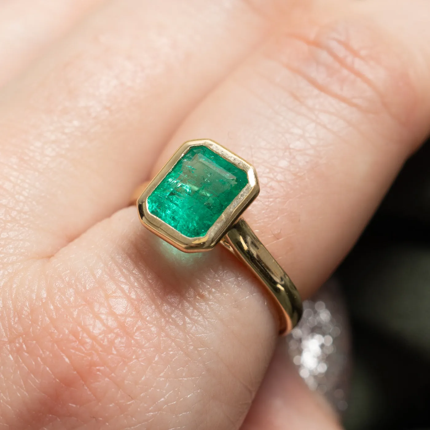 100 Ways Jewelry '100 Ways' Emerald Bezel Set Ring | 1.54ct | SZ 7.25 |