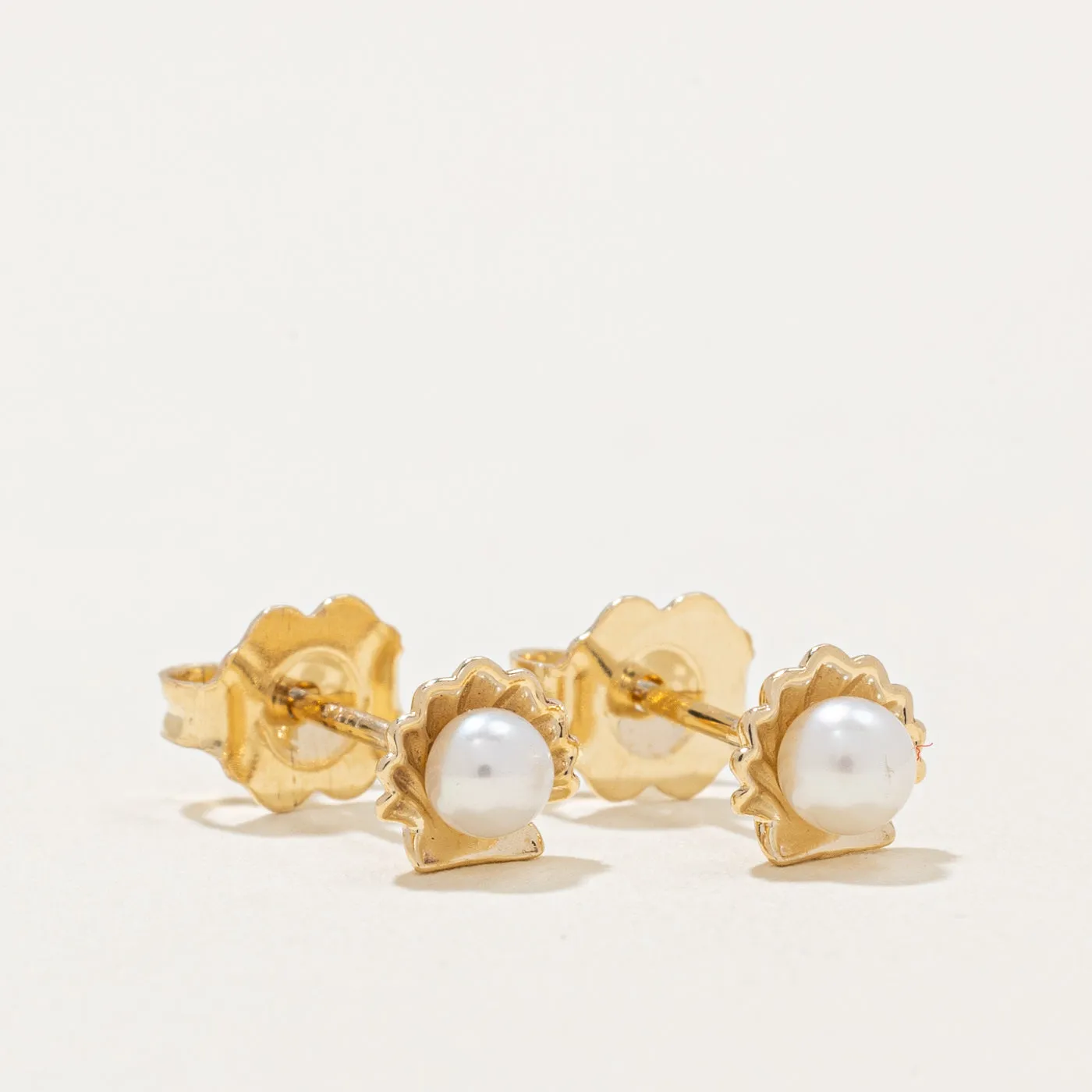 100 Ways Jewelry 100 Ways' Freshwater Pearl in Shell Stud Earrings