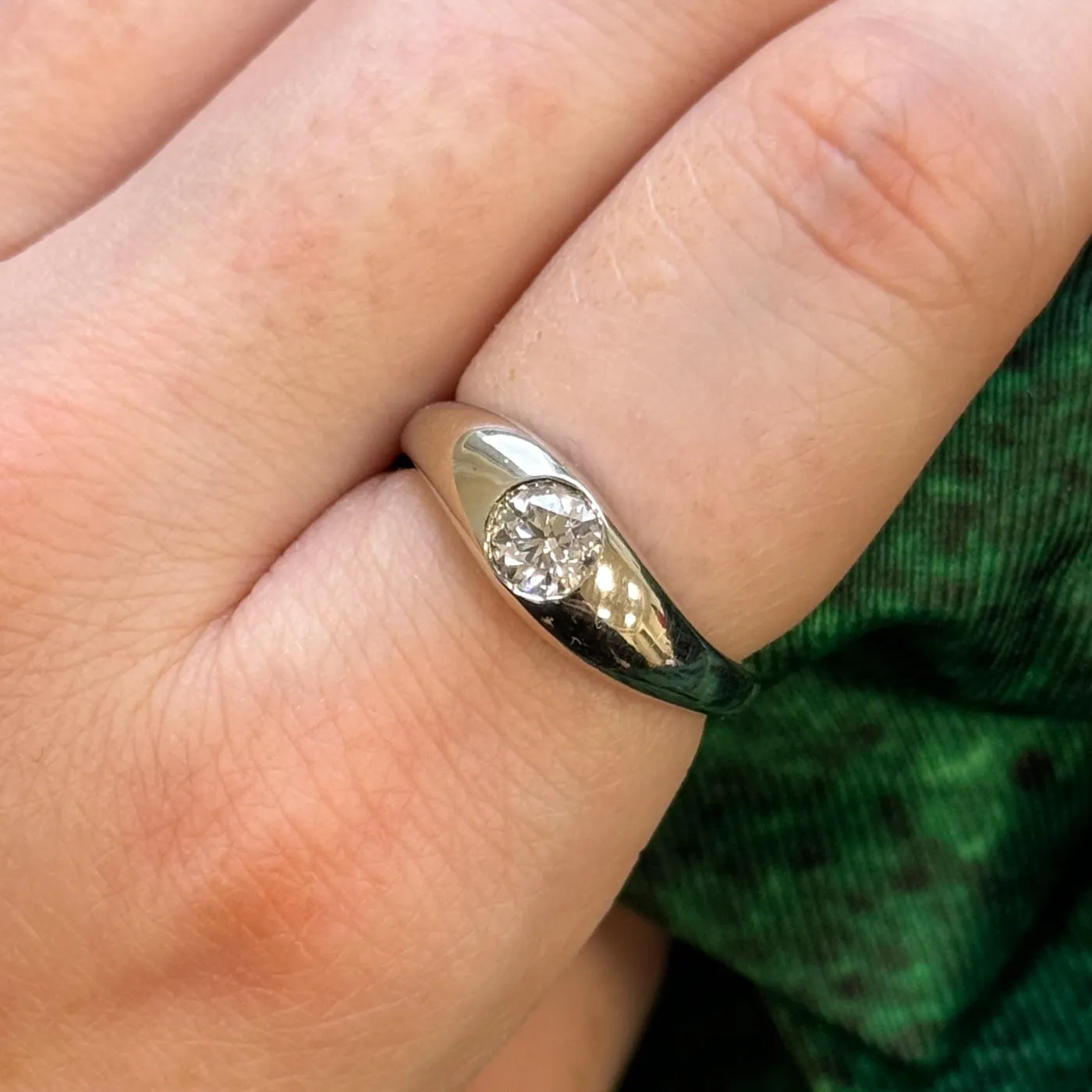 100 Ways Jewelry 100 Ways' GIA Certified Bezel Set Diamond Engagement Ring | SZ 6.5 | Options Available