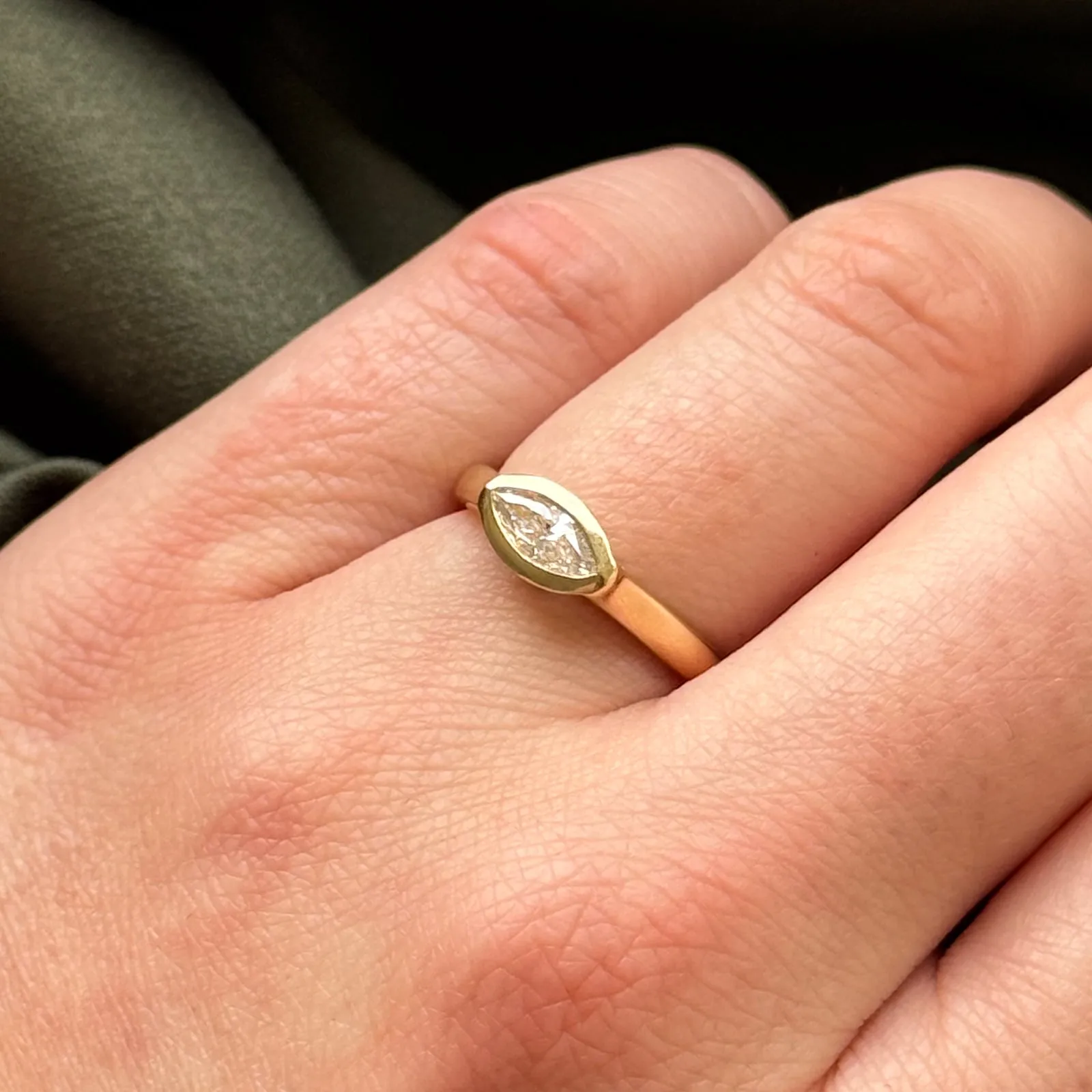 100 Ways Jewelry '100 Ways' GIA Certified Bezel Set Marquise Cut Diamond Ring | 0.46ct | SZ 5.25 |