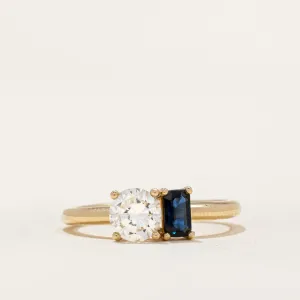 100 Ways Jewelry '100 Ways' GIA Certified Diamond & Sapphire Toi Et Moi Ring | 0.60ct, 0.20ct | SZ 5.75 |