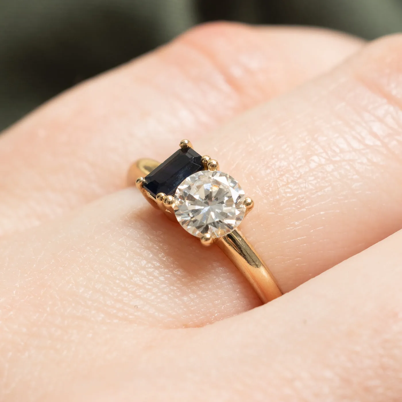 100 Ways Jewelry '100 Ways' GIA Certified Diamond & Sapphire Toi Et Moi Ring | 0.60ct, 0.20ct | SZ 5.75 |
