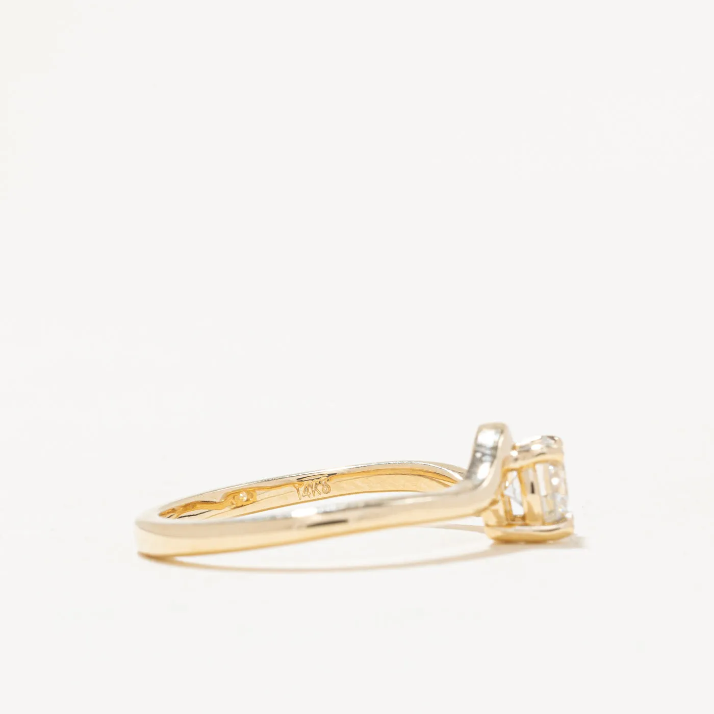 100 Ways Jewelry 100 Ways' GIA Certified Diamond Freeform Engagement Ring | 0.54ct SI1 I | SZ 7 |