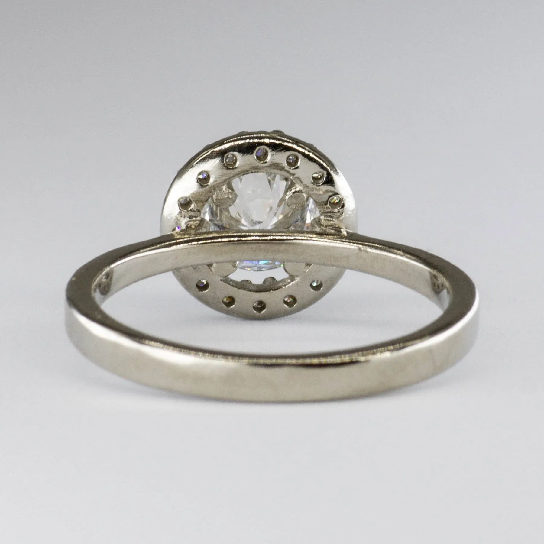 100 Ways Jewelry '100 Ways' GIA Certified Diamond Halo 18k Ring | 0.71 ct SI1 G, 0.16ctw | SZ 5.75