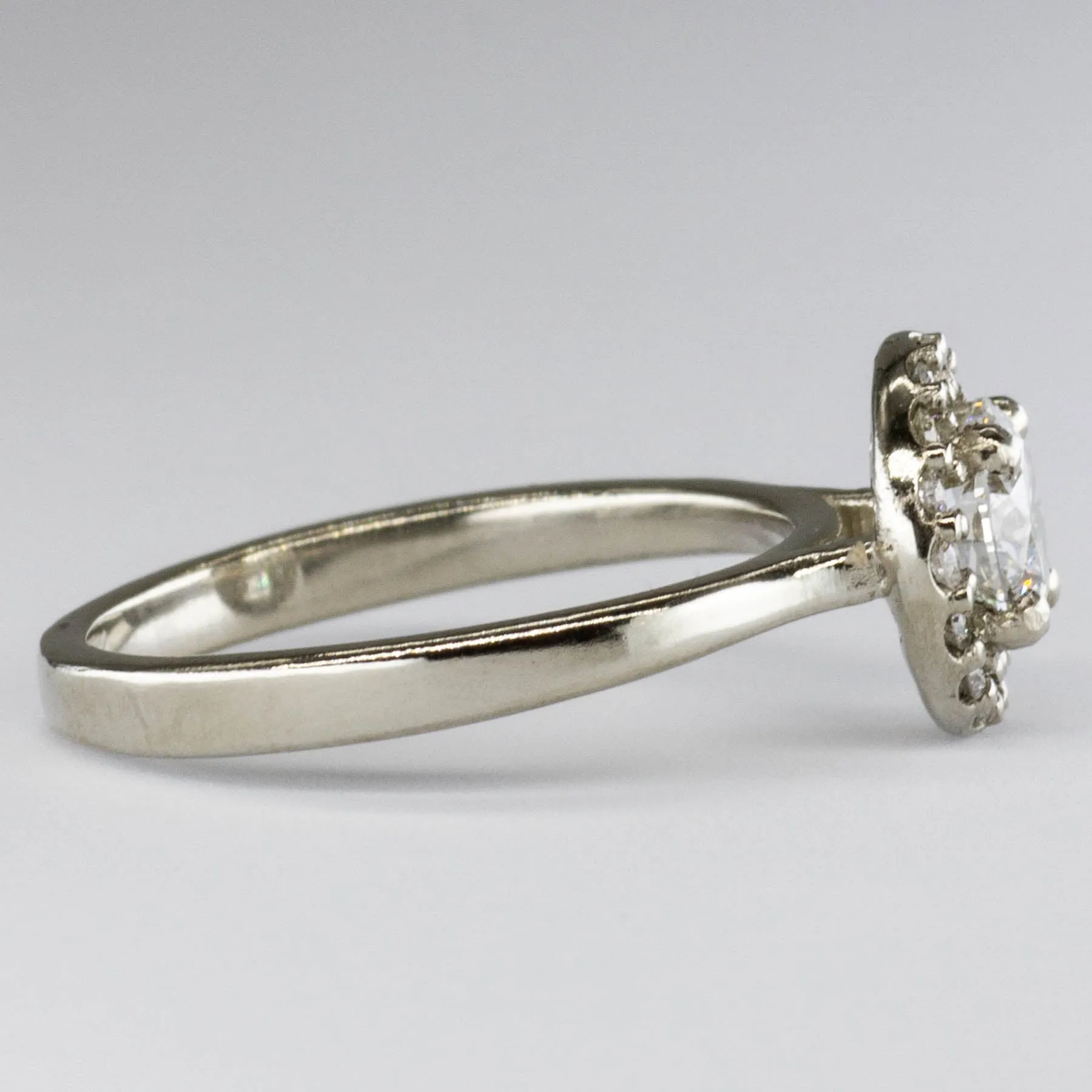100 Ways Jewelry '100 Ways' GIA Certified Diamond Halo 18k Ring | 0.71 ct SI1 G, 0.16ctw | SZ 5.75