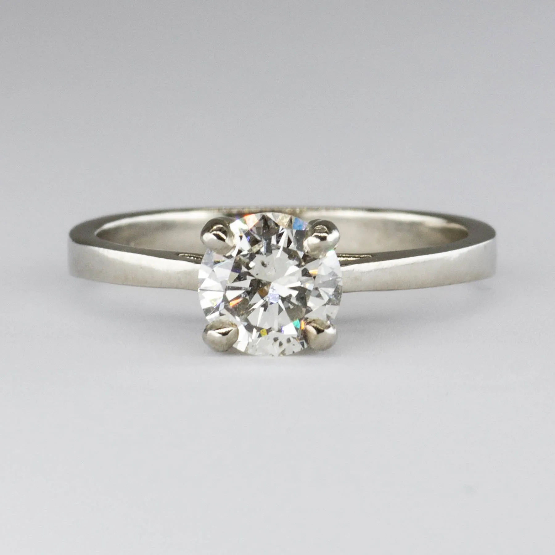 100 Ways Jewelry '100 Ways' GIA Certified Diamond Solitaire 18K White Gold Ring | 0.83 ctw SI1 J | SZ 5.5