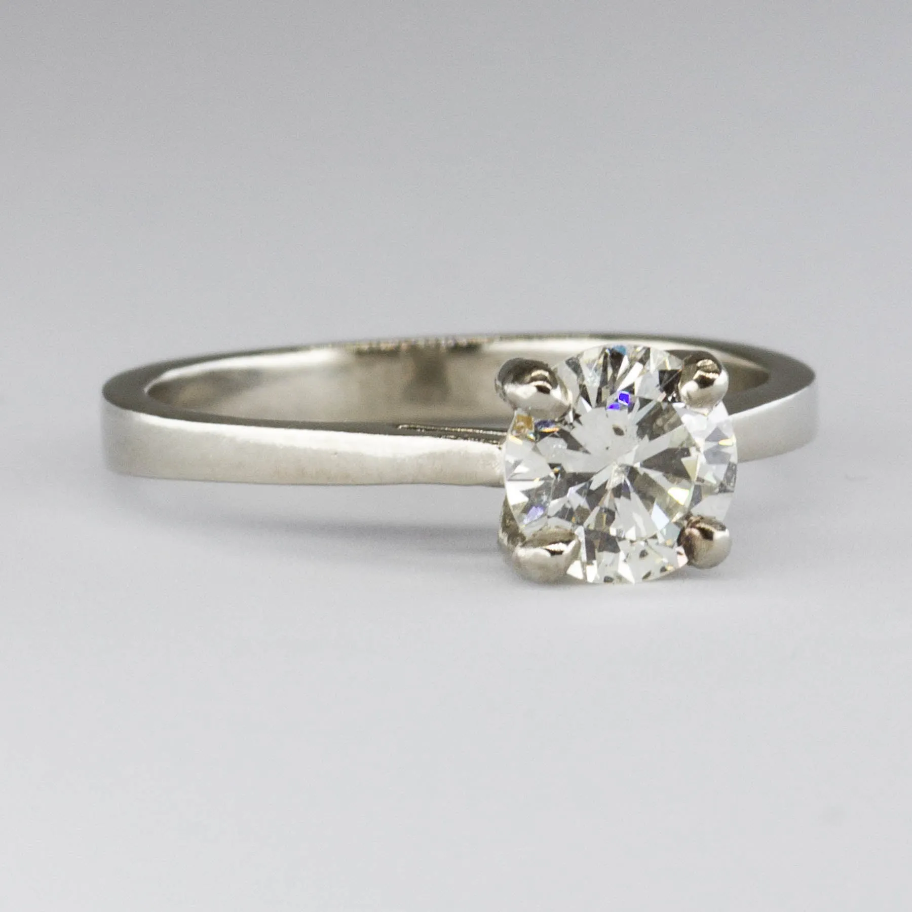 100 Ways Jewelry '100 Ways' GIA Certified Diamond Solitaire 18K White Gold Ring | 0.83 ctw SI1 J | SZ 5.5