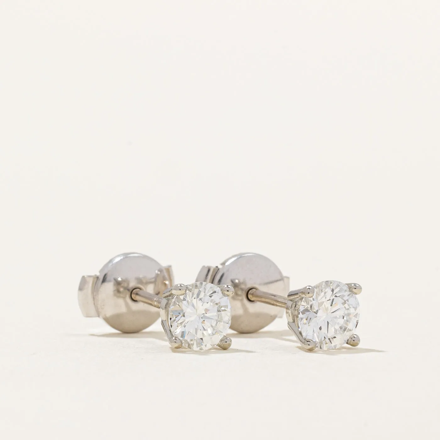 100 Ways Jewelry 100 Ways' GIA Certified Diamond Stud Earrings | 0.71ctw I1 H/I |