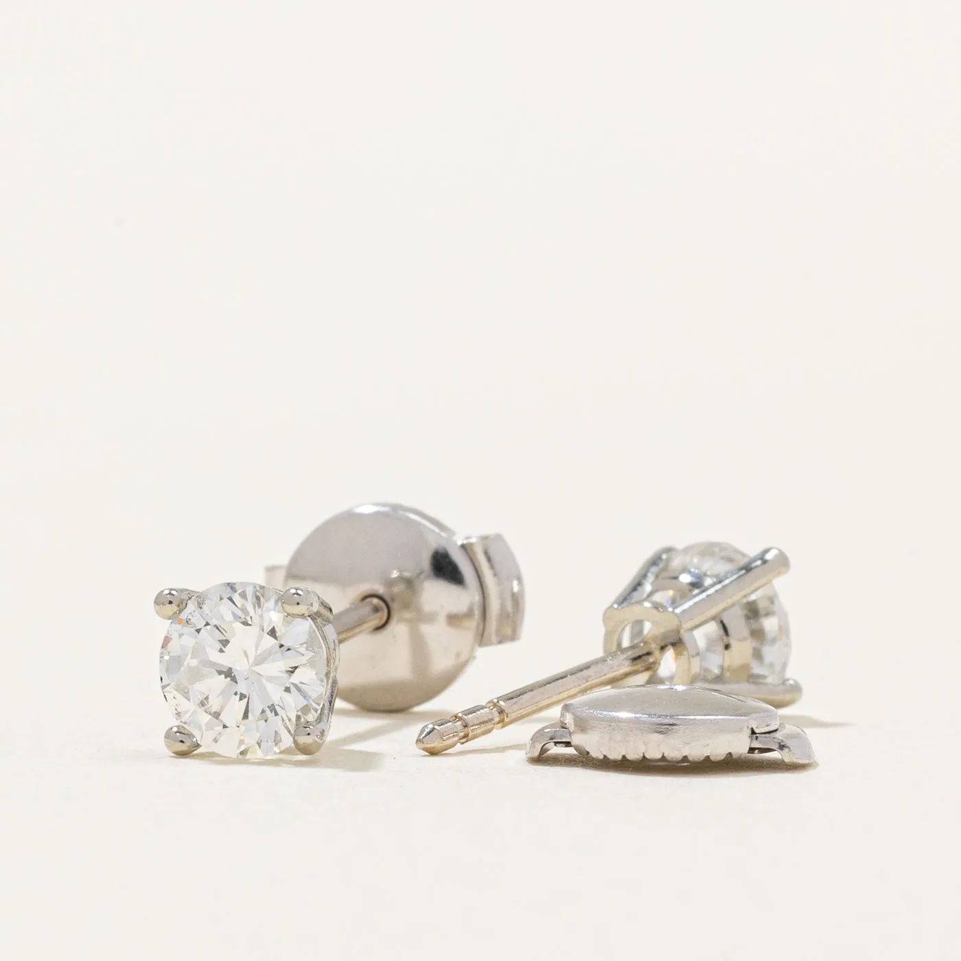 100 Ways Jewelry 100 Ways' GIA Certified Diamond Stud Earrings | 0.71ctw I1 H/I |