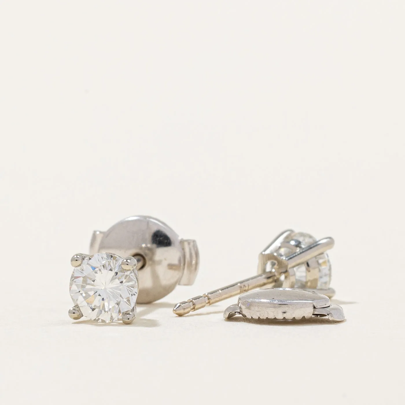 100 Ways Jewelry 100 Ways' GIA Certified Diamond Stud Earrings | 0.74ctw SI1/SI2 F |