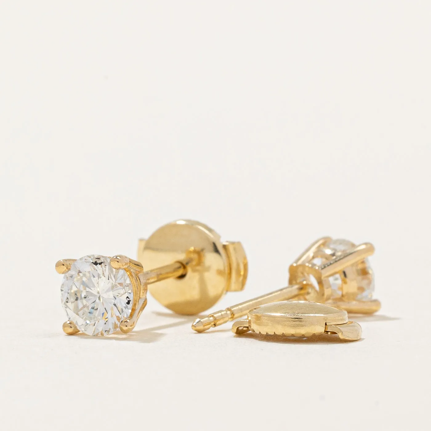 100 Ways Jewelry 100 Ways' GIA Certified Diamond Stud Earrings | 0.83ctw SI1 G/H |