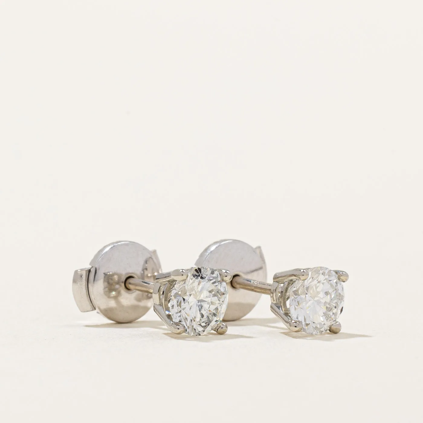 100 Ways Jewelry 100 Ways' GIA Certified Diamond Stud Earrings | 0.88ctw SI1/SI2 F |