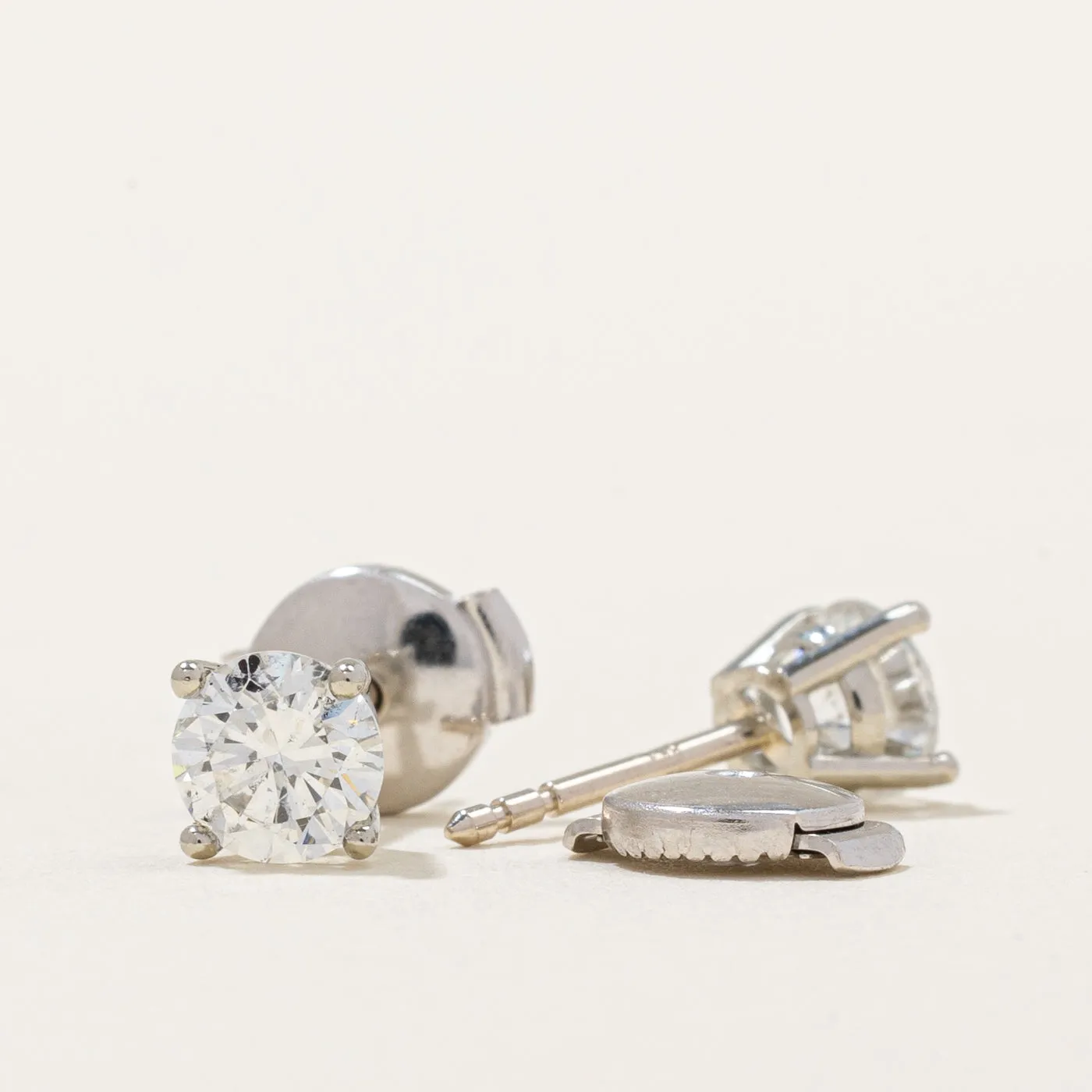 100 Ways Jewelry 100 Ways' GIA Certified Diamond Stud Earrings | 0.88ctw SI1/SI2 F |
