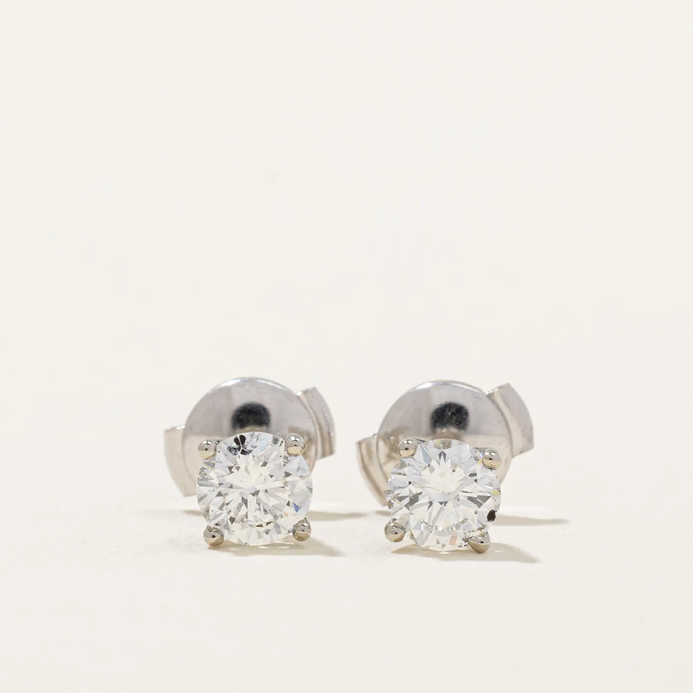 100 Ways Jewelry 100 Ways' GIA Certified Diamond Stud Earrings | 0.88ctw SI1/SI2 F |