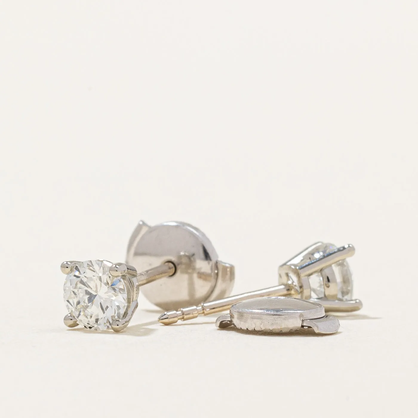 100 Ways Jewelry 100 Ways' GIA Certified Diamond Stud Earrings  | 0.90ctw SI2/I1 D/E |
