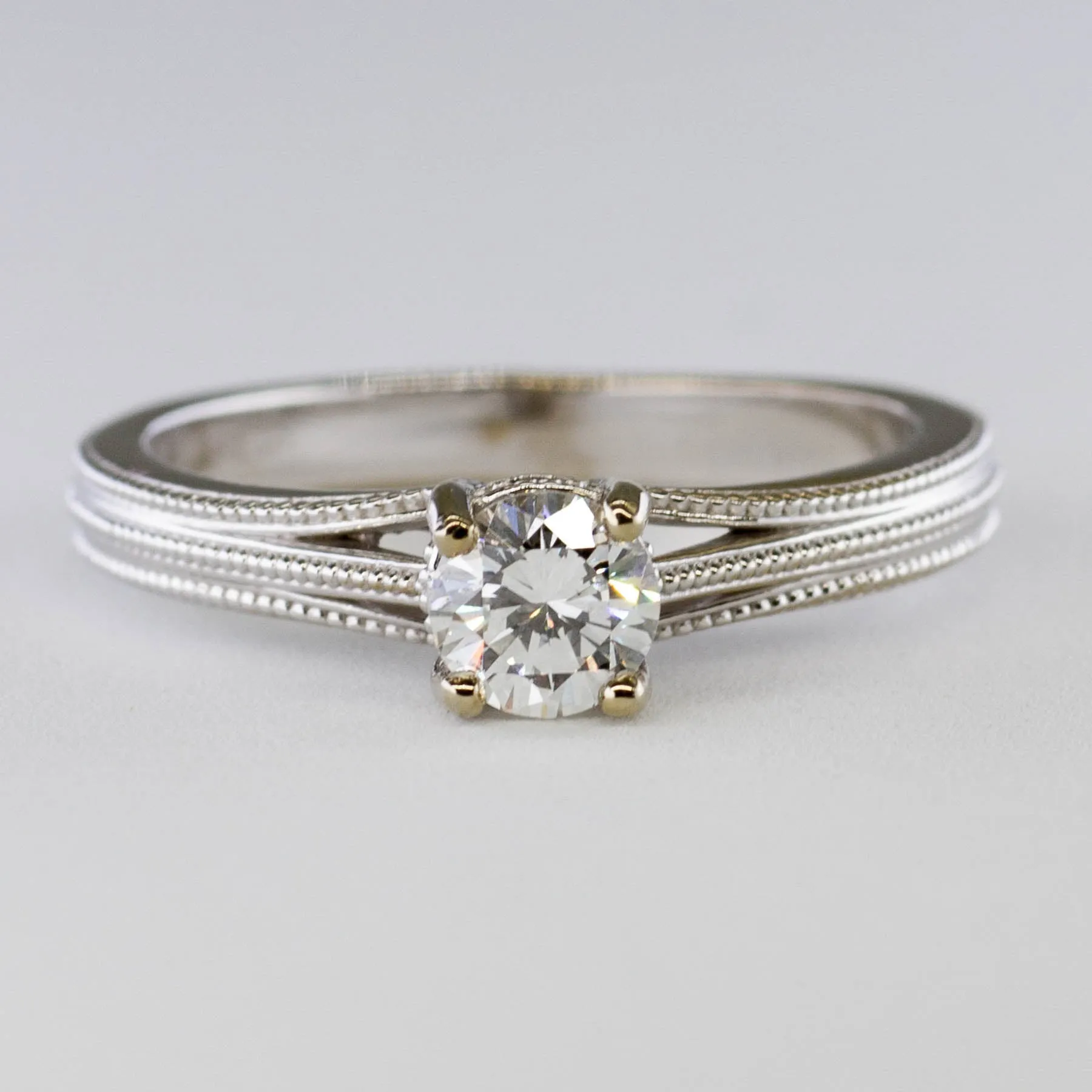 100 Ways Jewelry '100 Ways' Milgrain Solitaire Diamond Ring | 0.46ct | SZ 6.75 |
