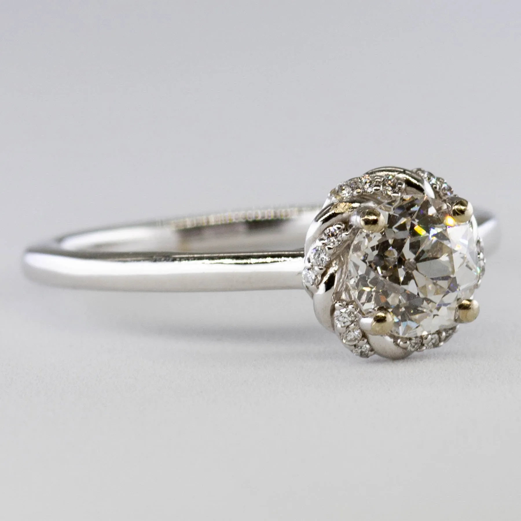 100 Ways Jewelry '100 Ways' Old European Twisted Halo Engagement Ring | 0.99ctw | SZ 7 |