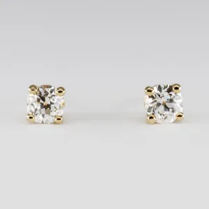 100 Ways Jewelry '100 Ways' Old European Yellow Gold Diamond Studs | 0.65 ctw VS2 G/H |