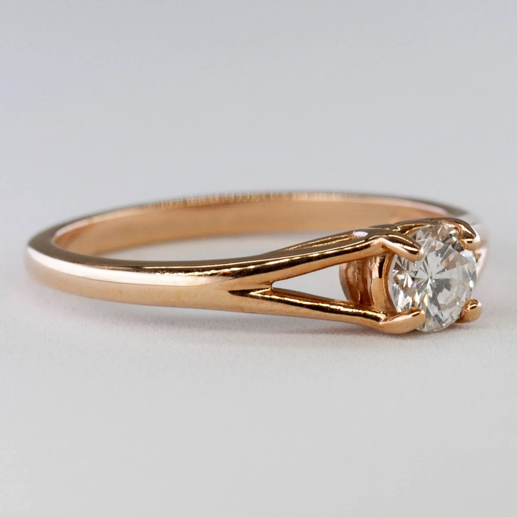 100 Ways Jewelry '100 Ways' Rose Gold Split Shank Solitaire Engagement Ring | 0.38ct | SZ 7 |