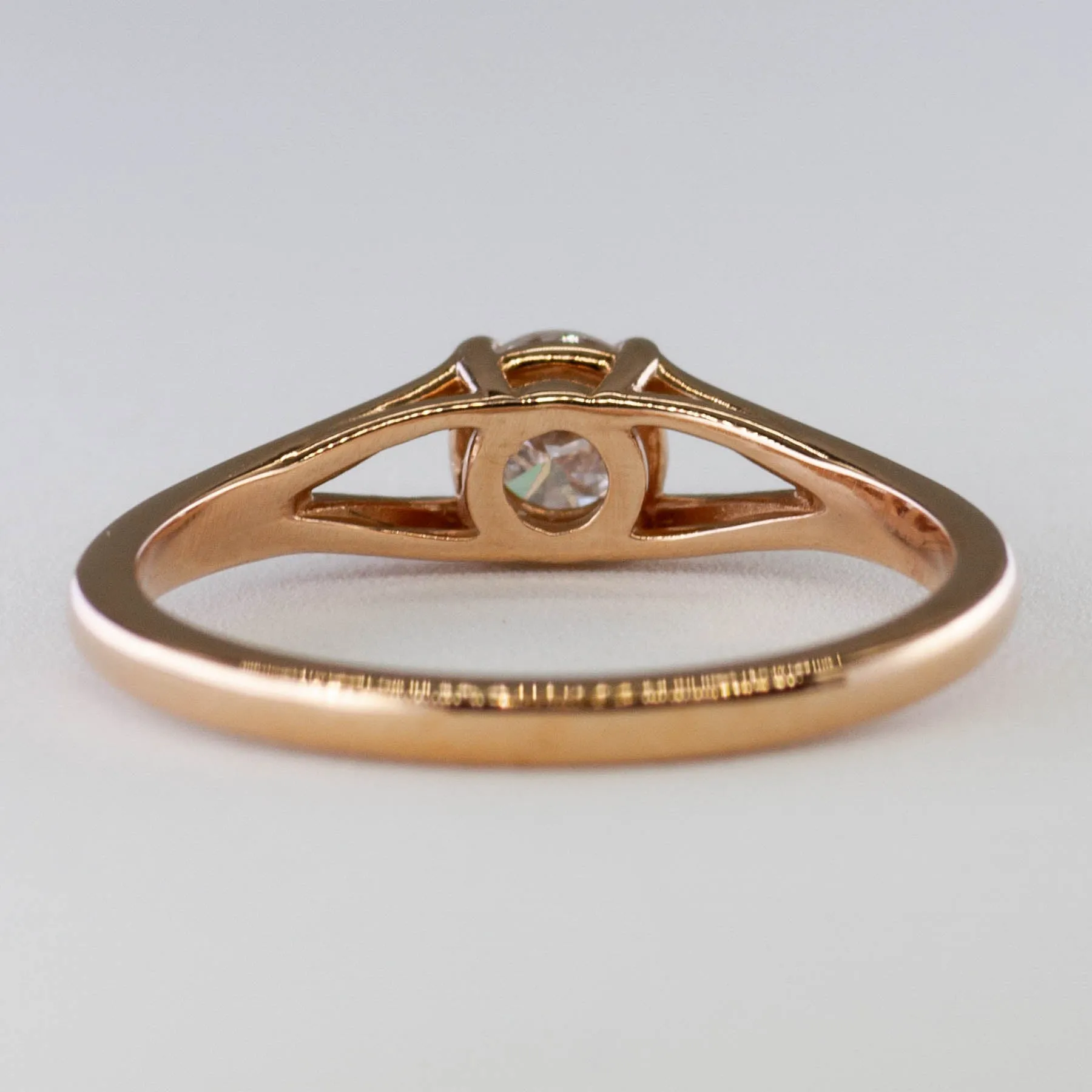 100 Ways Jewelry '100 Ways' Rose Gold Split Shank Solitaire Engagement Ring | 0.38ct | SZ 7 |