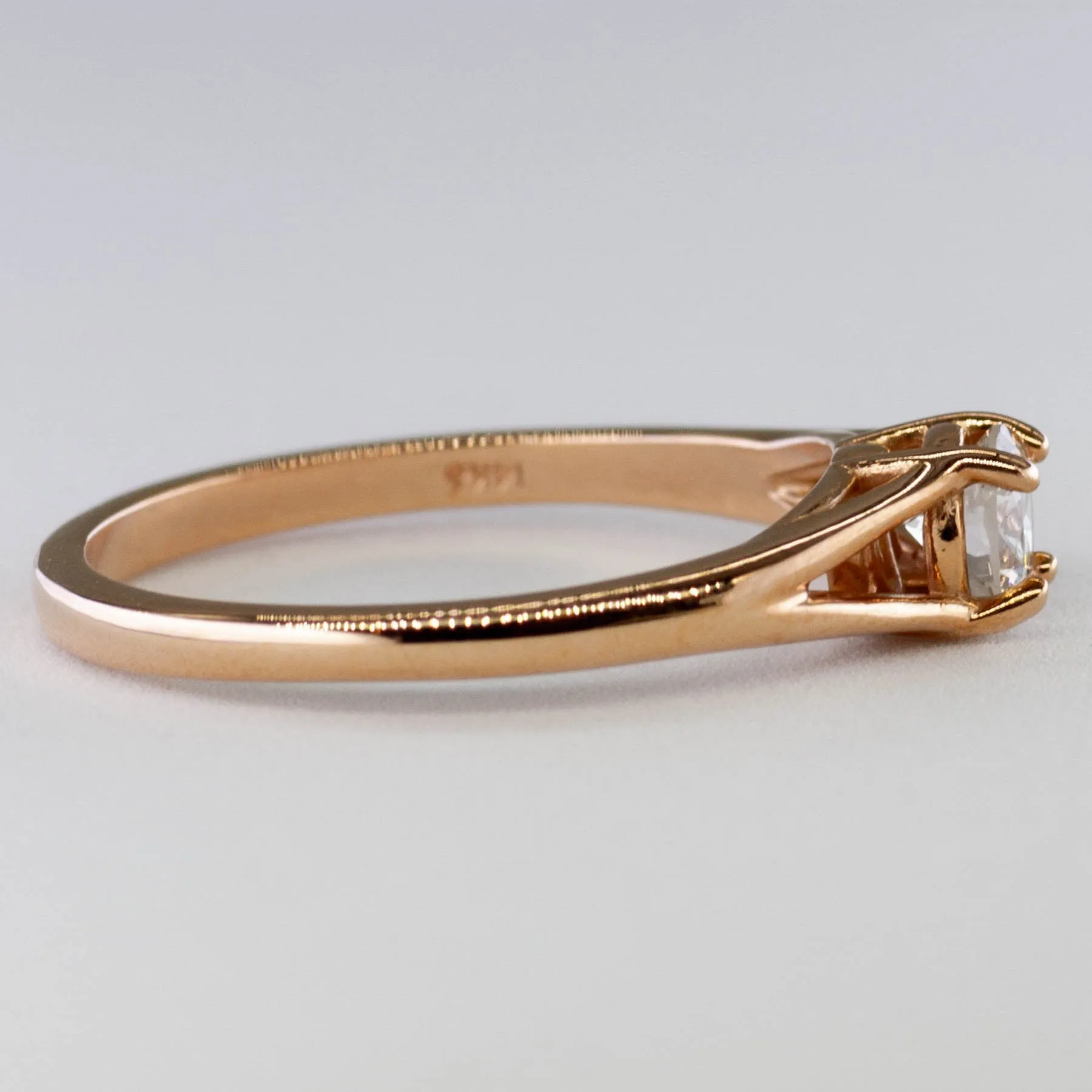 100 Ways Jewelry '100 Ways' Rose Gold Split Shank Solitaire Engagement Ring | 0.38ct | SZ 7 |