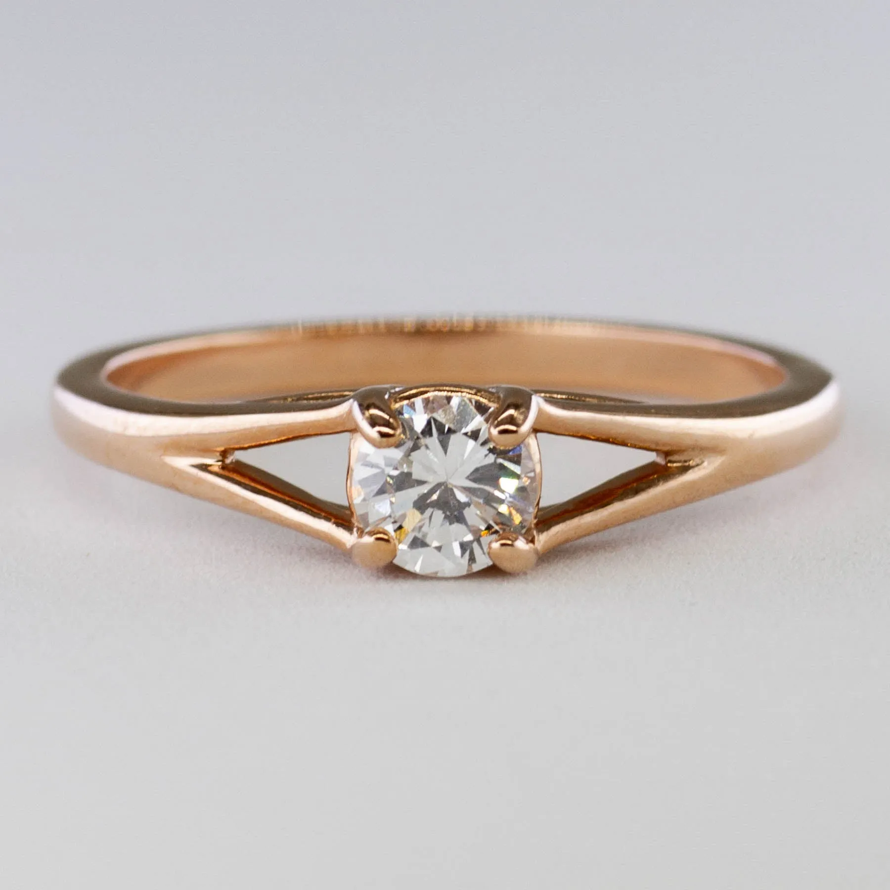 100 Ways Jewelry '100 Ways' Rose Gold Split Shank Solitaire Engagement Ring | 0.38ct | SZ 7 |