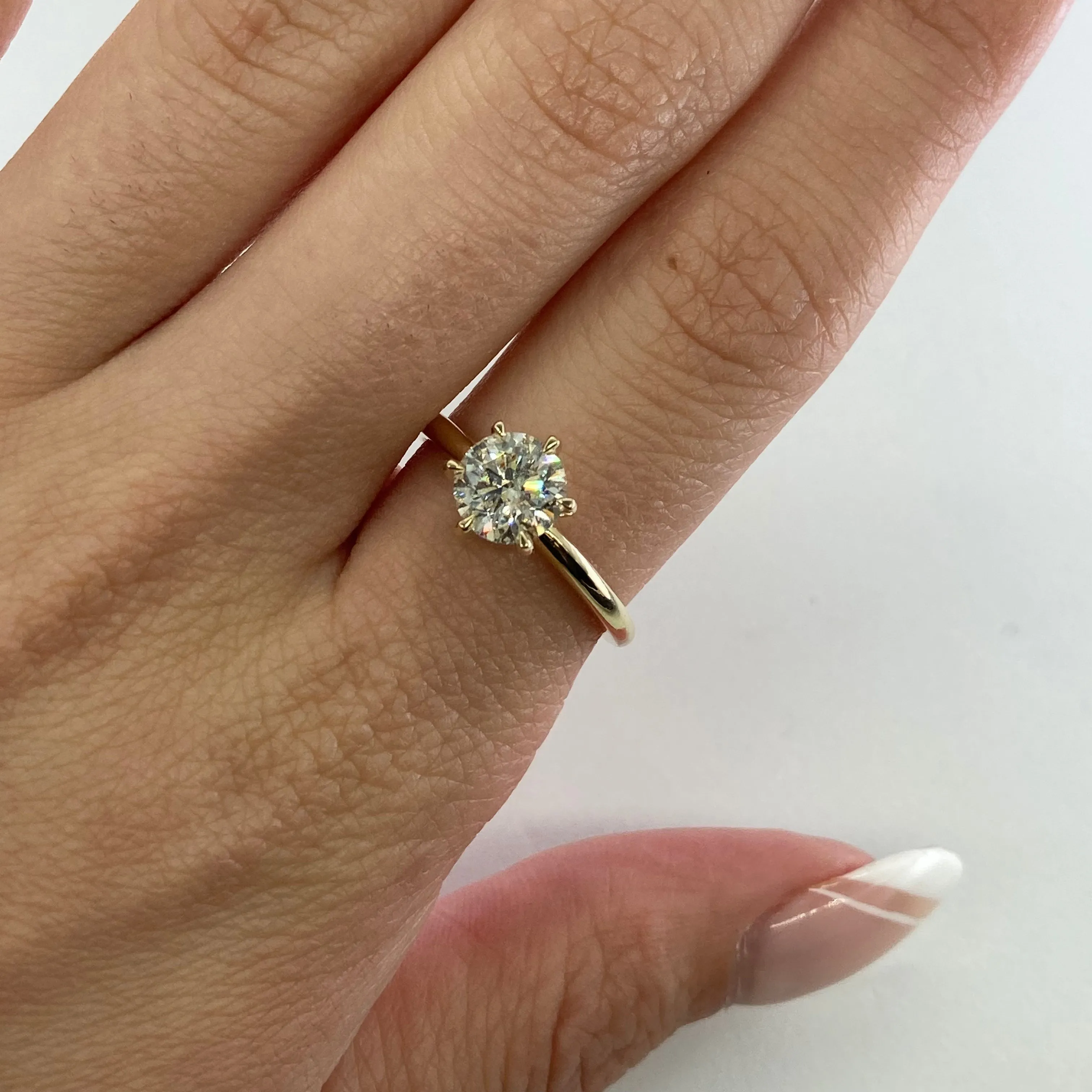 100 Ways Jewelry '100 Ways' Six Prong Diamond Solitaire | 1.18ct I1 H/I | SZ 6.75 |