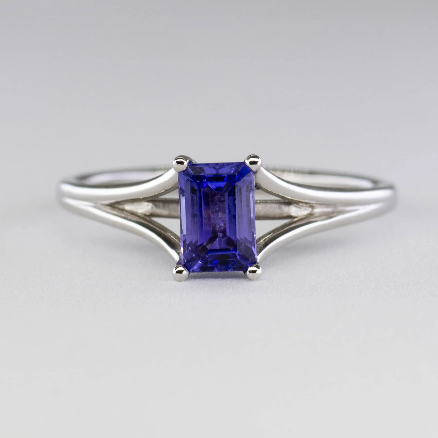 100 Ways Jewelry '100 Ways' Split Shank Emerald Cut Tanzanite Ring | 0.60ct | SZ 6.5 |