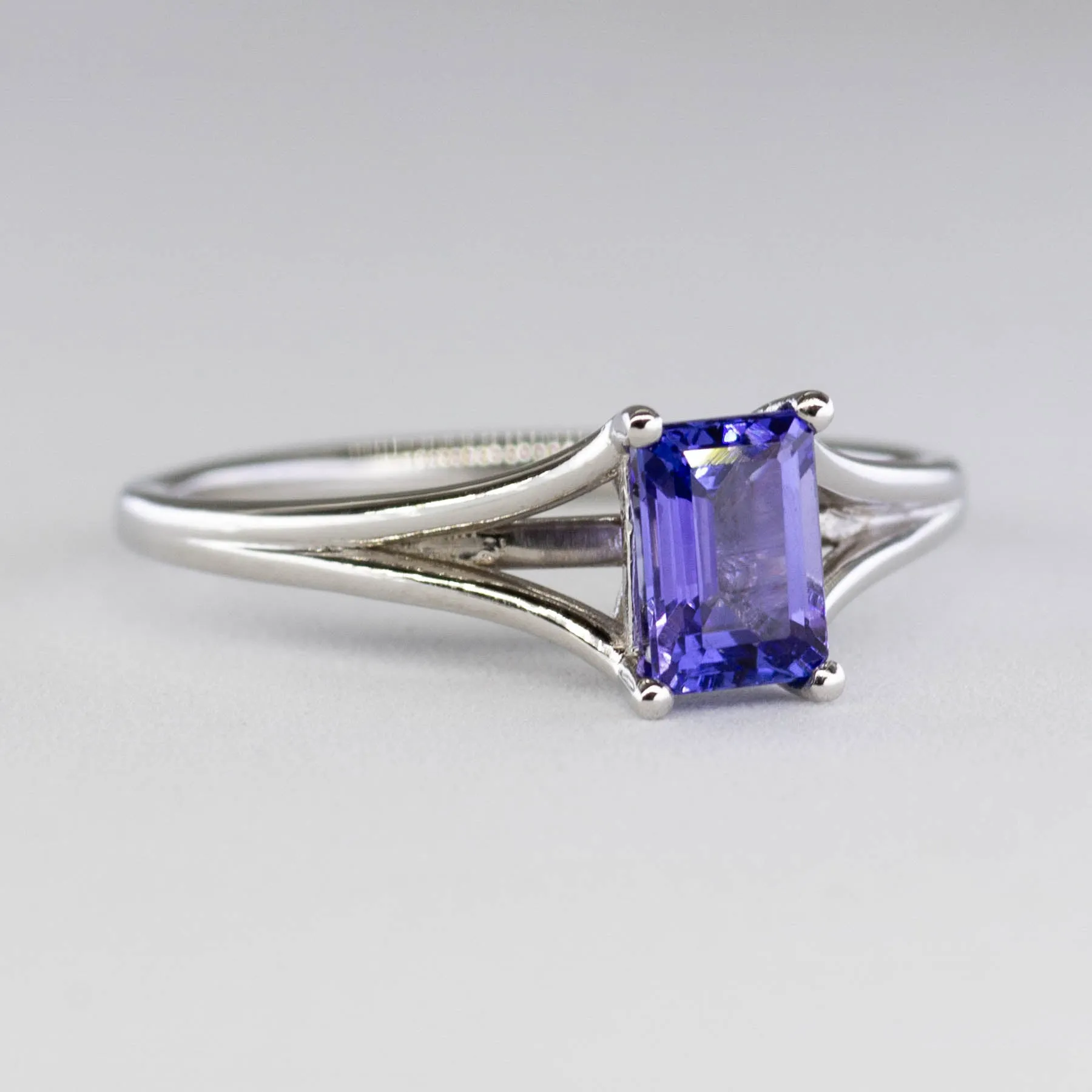 100 Ways Jewelry '100 Ways' Split Shank Emerald Cut Tanzanite Ring | 0.60ct | SZ 6.5 |