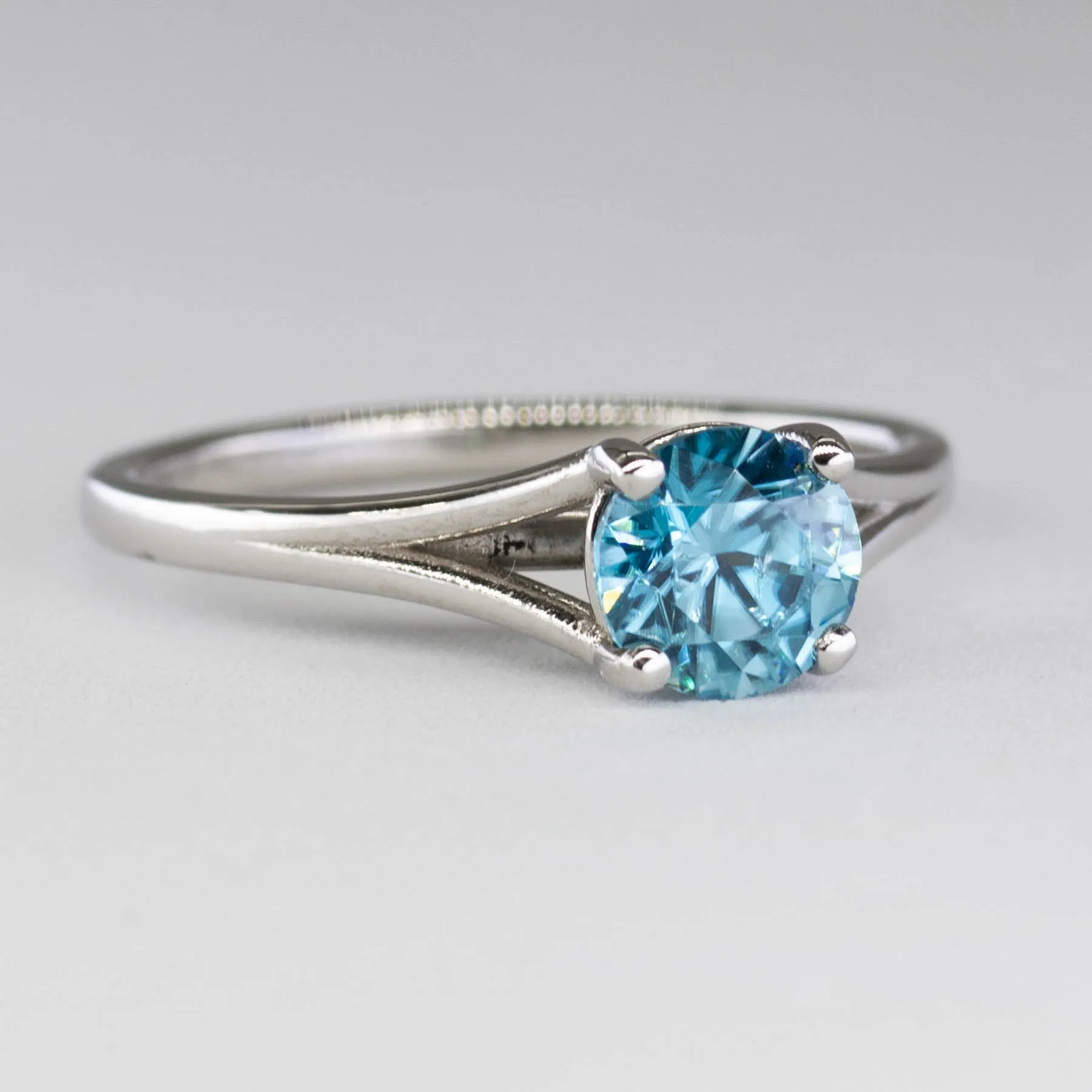 100 Ways Jewelry '100 Ways' Split Shank Platinum Blue Zircon Ring | 1.75ct | SZ 6.5 |