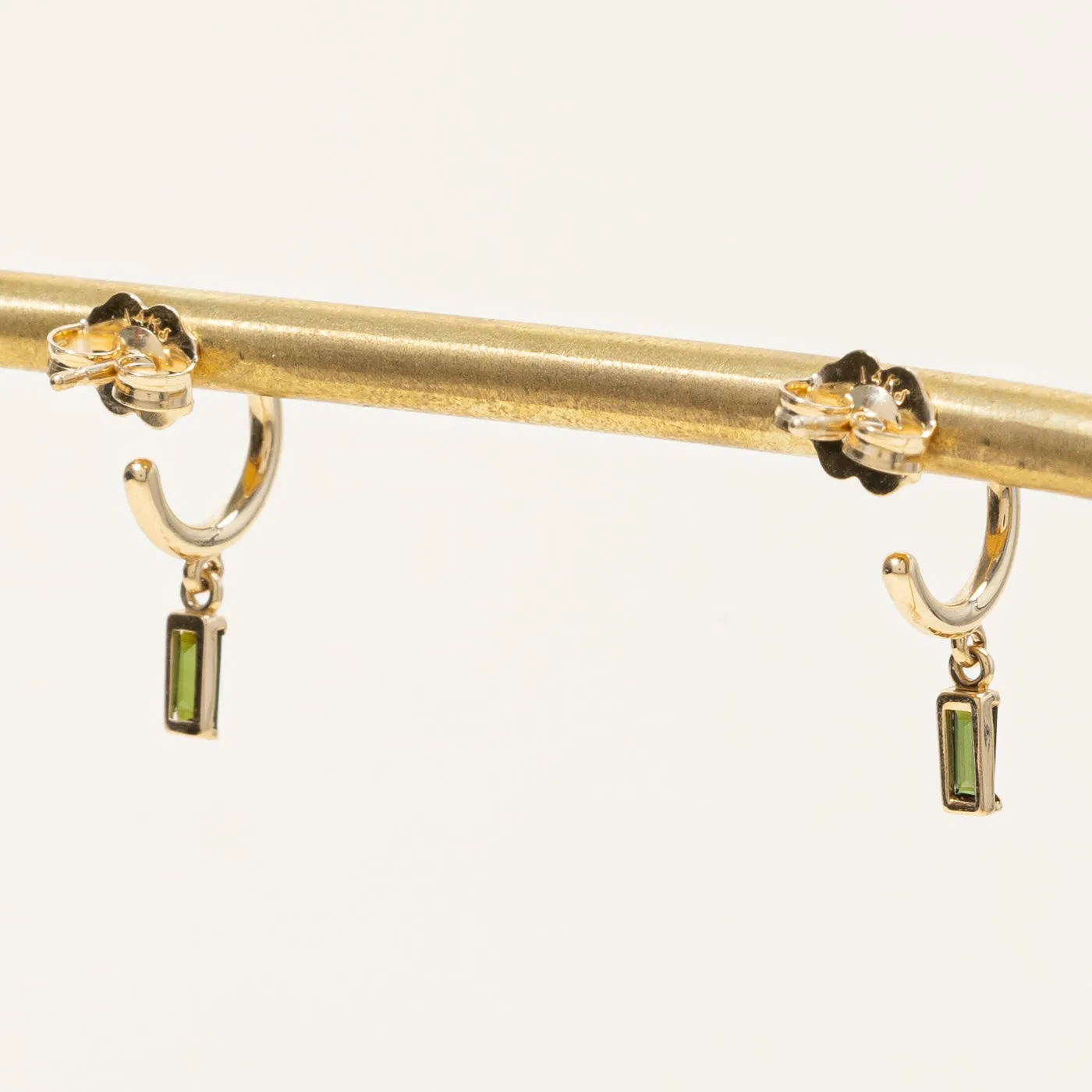 100 Ways Jewelry 100 Ways' Tourmaline Charm Hoop Earrings | 0.24ctw |