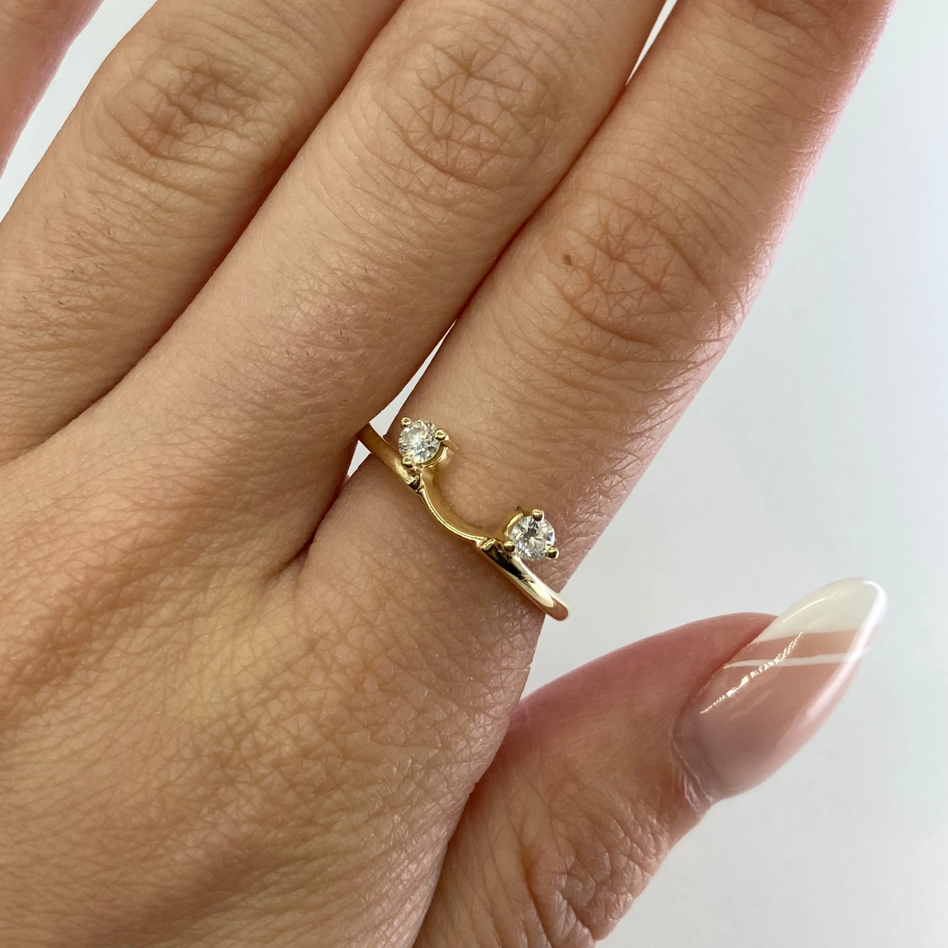 100 Ways Jewelry '100 Ways' Two Stone Ring Enhancer | 0.20ctw | SZ 6.5 |
