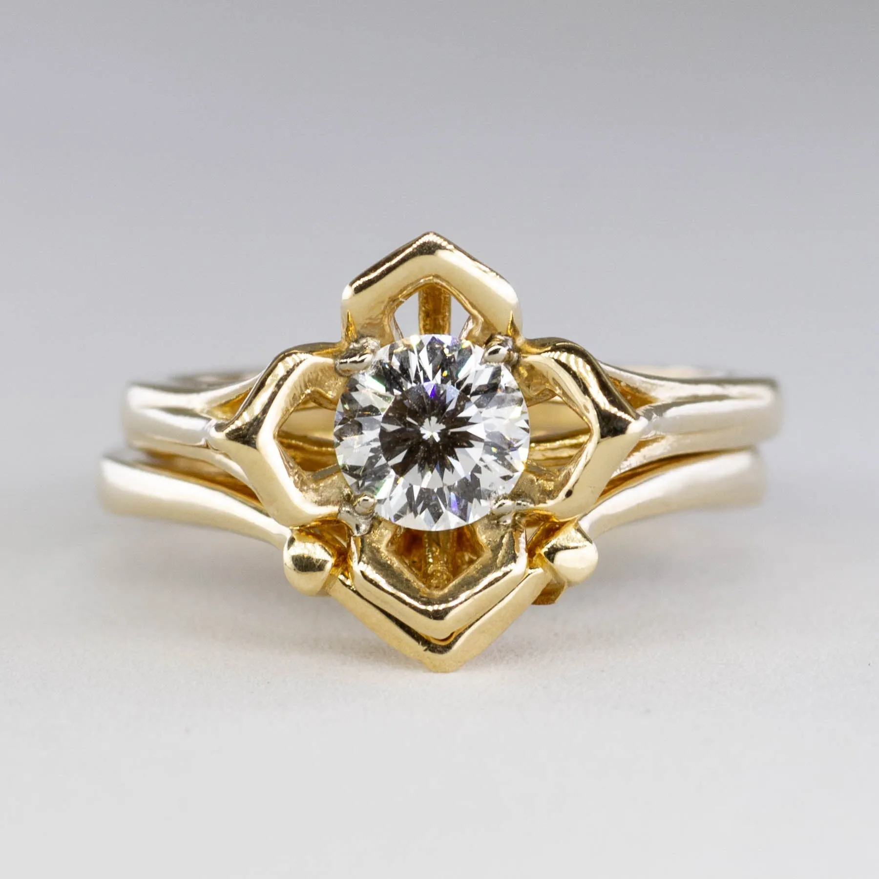 100 Ways Jewelry '100 Ways' Unique Floral Diamond Wedding Set | SZ 5.5 |
