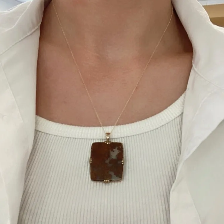 100 Ways Jewelry '100 Ways' Victorian Brown Moss Agate Pendant | 18.00ct |