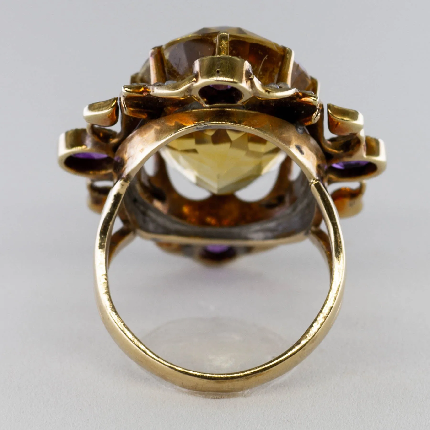 100 Ways Jewelry '100 Ways' Victorian Citrine Cocktail Ring | 13.15ct, 0.60ctw | SZ 5.5 |