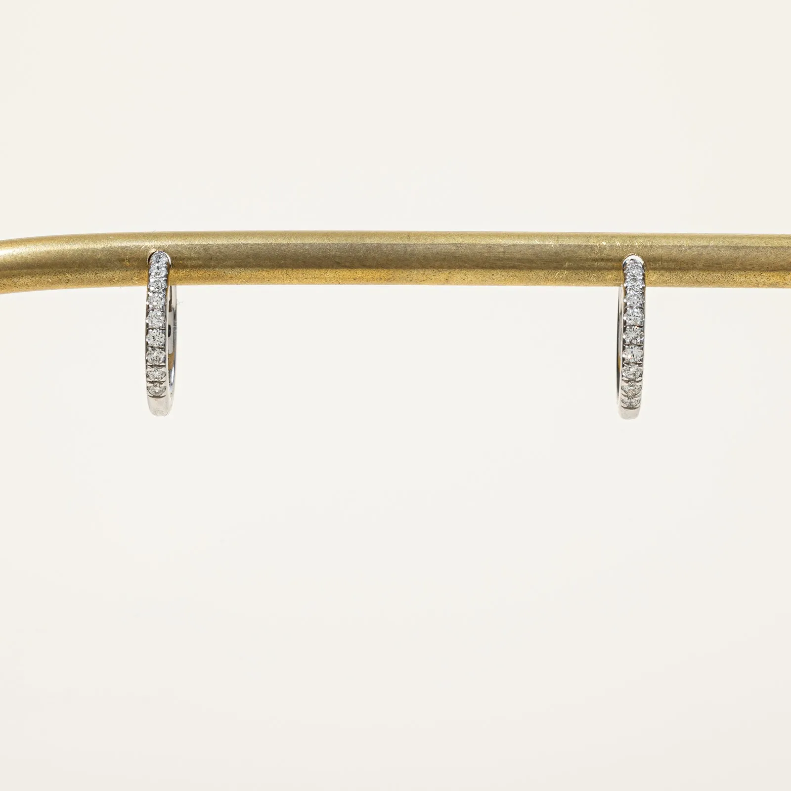 100 Ways Jewelry '100 Ways' White Gold Diamond Hoop Earrings 12mm | 0.14ctw |