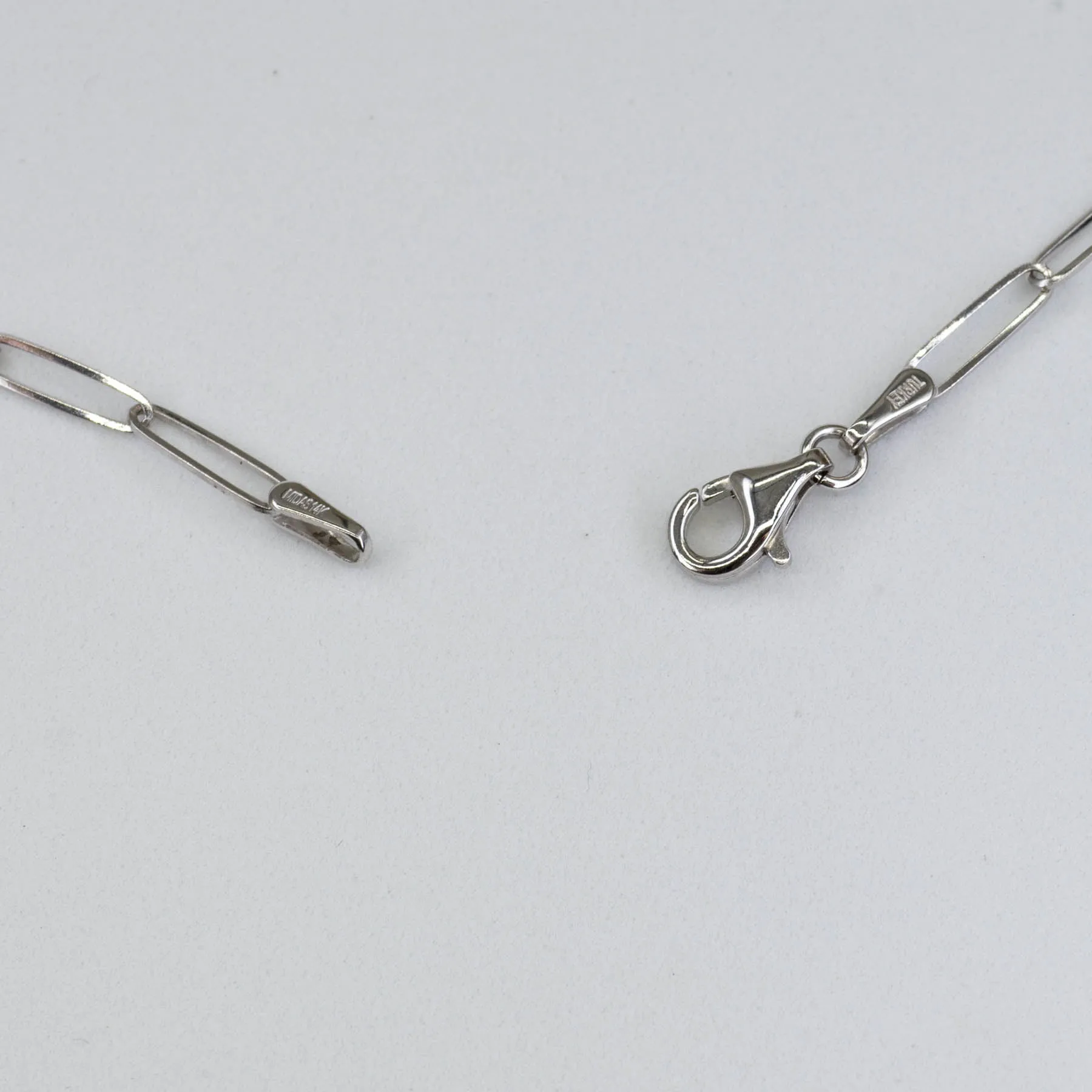 100 Ways Jewelry '100 Ways' White Gold Paperclip Chain | 20" |