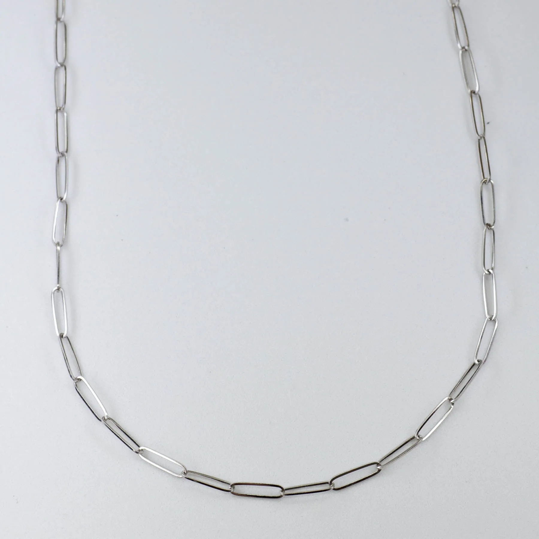 100 Ways Jewelry '100 Ways' White Gold Paperclip Chain | 20" |