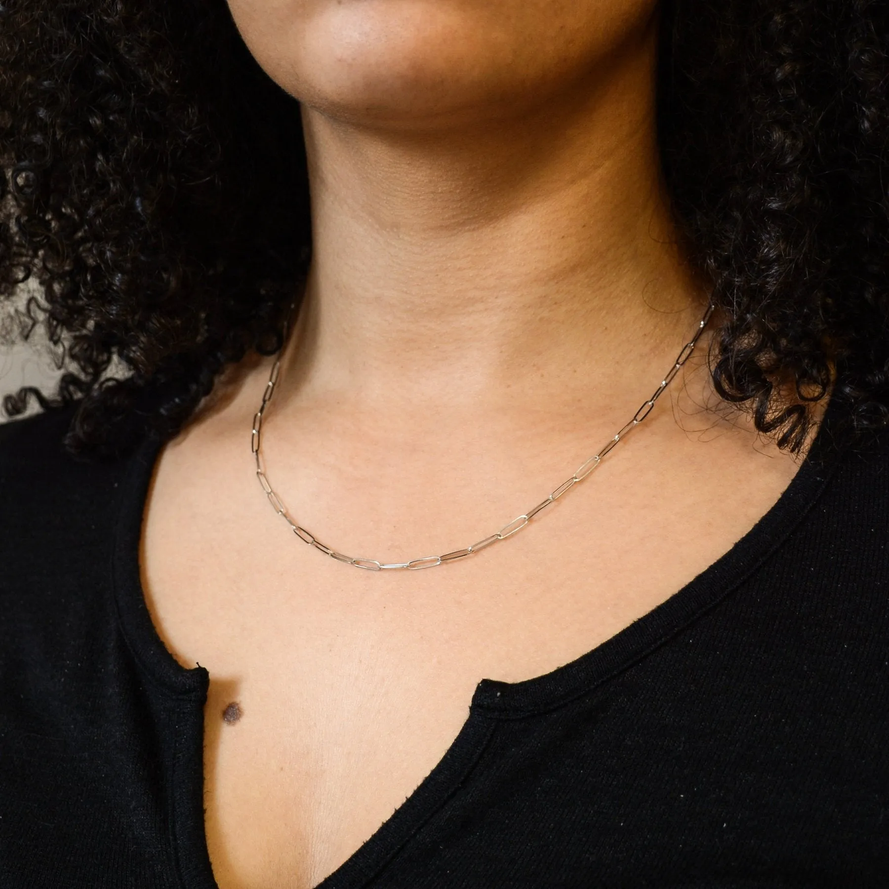 100 Ways Jewelry '100 Ways' White Gold Paperclip Chain | 20" |