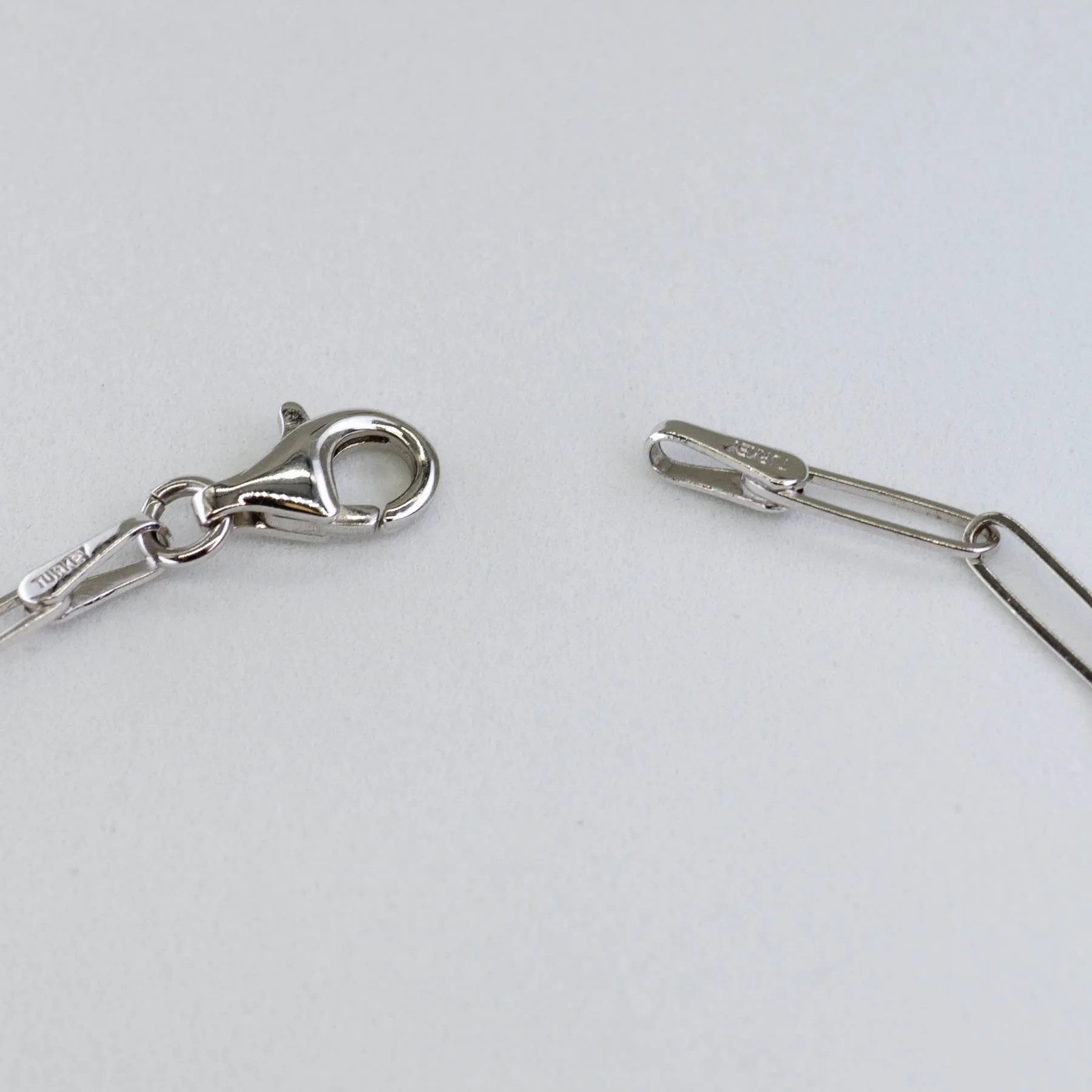 100 Ways Jewelry '100 Ways' White Gold Paperclip Chain Bracelet | 7" |