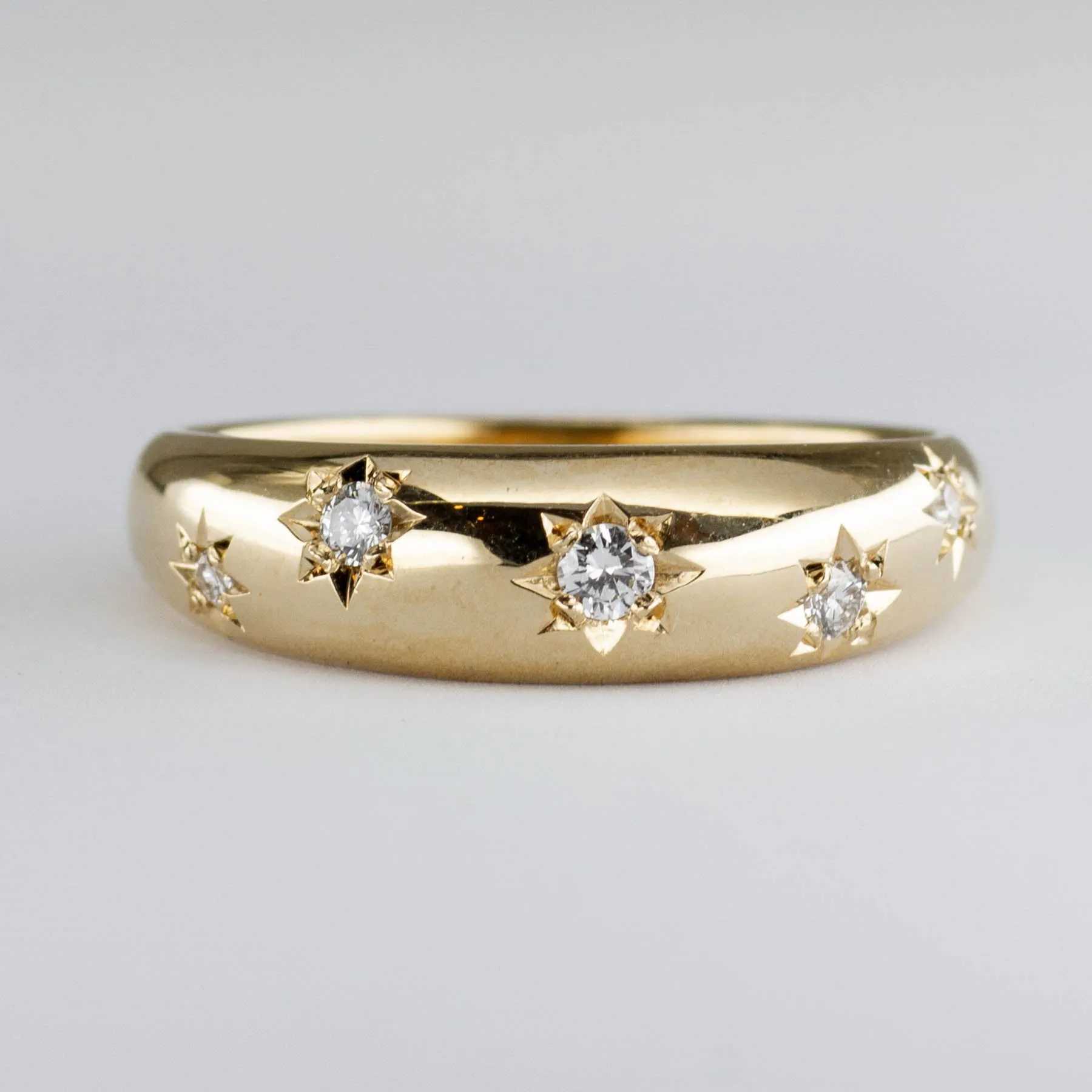 100 Ways Jewelry '100 Ways x Oirea Studio' Starburst Domed Diamond Ring | 0.11ctw | SZ 6.75 |